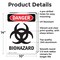 Signmission Portrait Biohazard Danger Sign, Aluminum, 10in W x 14in L, 2PK OS-2PACK-DS-A-1014-V-1933 - alternate 6